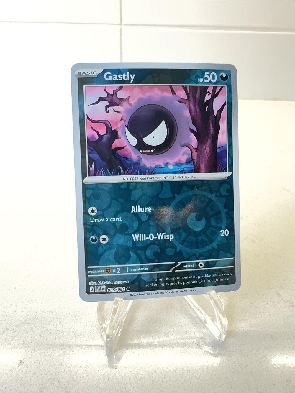 Pokemon TCG Card -  Gastly [Reverse Holo] #55 Pokemon Paldean Fates